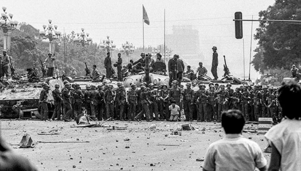 April 15, 1989, students initiated a protest on Tiananmen Square in Beijing.